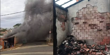 CASA É ATINGIDA POR INCÊNDIO APÓS CRIANÇA BRINCAR COM ISQUEIRO
